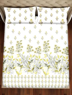 shades of shraddha double bedsheet set super king size 300 tc 100% cotton green colour - 17550725 - Standard Image - 3