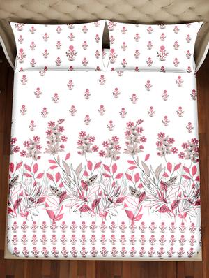 shades of shraddha double bedsheet set super king size 300 tc 100% cotton red colour - 17550727 - Standard Image - 3