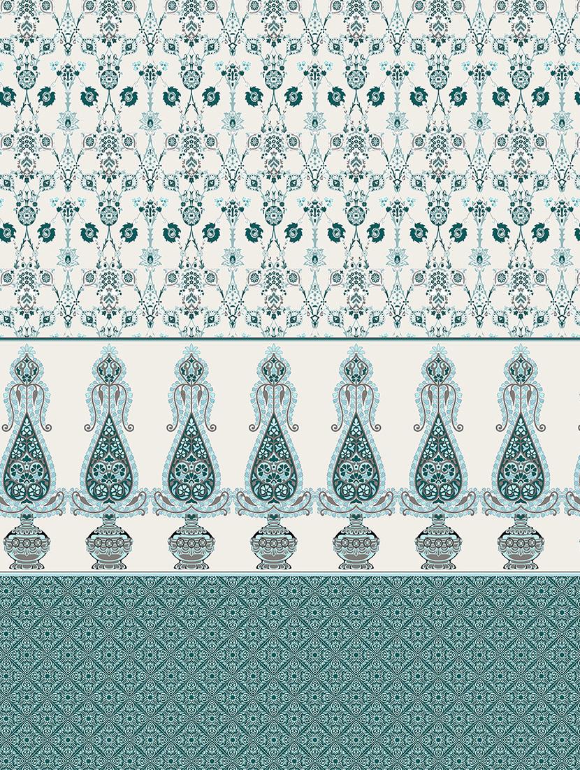 shades of shraddha double bedsheet set super king size 300 tc 100% cotton teal colour - 17550732 - Zoom Image - 4