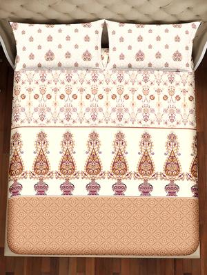 shades of shraddha double bedsheet set super king size 300 tc 100% cotton brown colour - 17550733 - Standard Image - 3