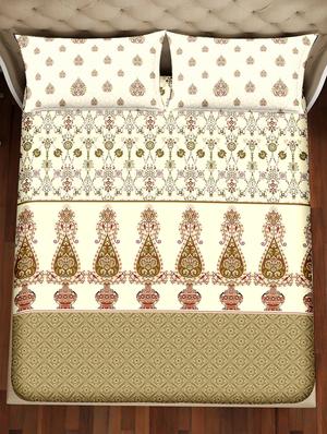 shades of shraddha double bedsheet set super king size 300 tc 100% cotton green colour - 17550739 - Standard Image - 3