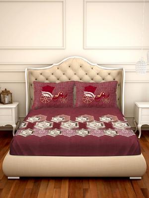 shades of shraddha double bedsheet set super king size 300 tc 100% cotton pink colour - 17550748 - Standard Image - 2