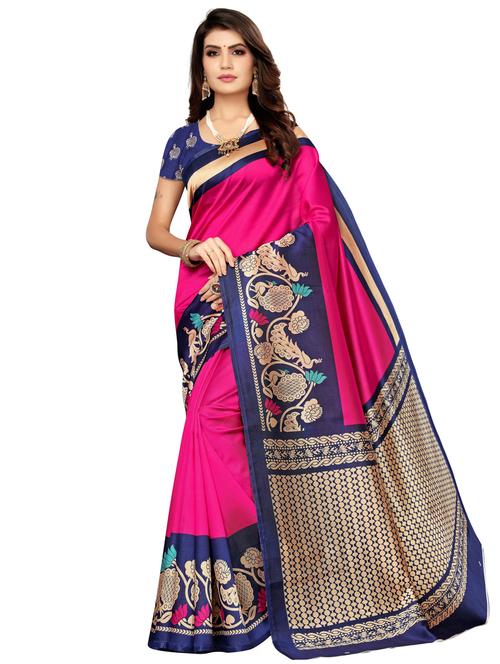conversational printed saree with blouse - 17550754 - Very Small Image - 1