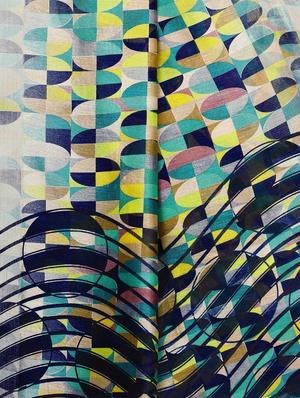 abstract printed saree with blouse - 17550761 - Standard Image - 3