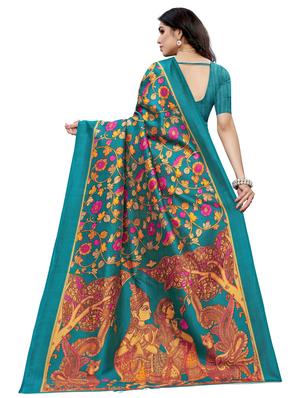 floral printed saree with blouse - 17550766 - Standard Image - 2