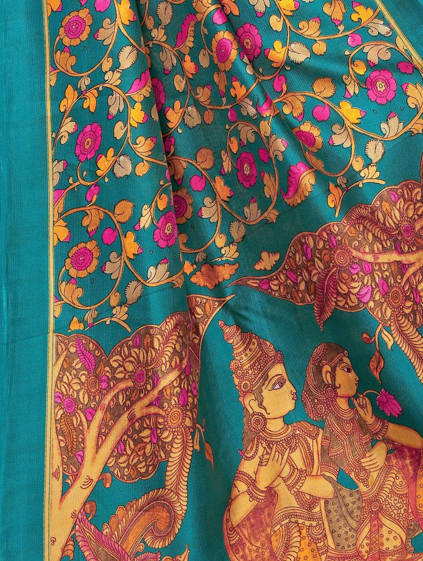 floral printed saree with blouse - 17550766 - Zoom Image - 4