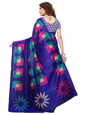 geometric printed saree with blouse - 17550767 - Standard Image - 2