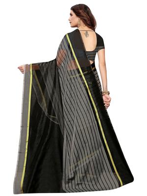 striped printed saree with blouse - 17550768 - Standard Image - 2