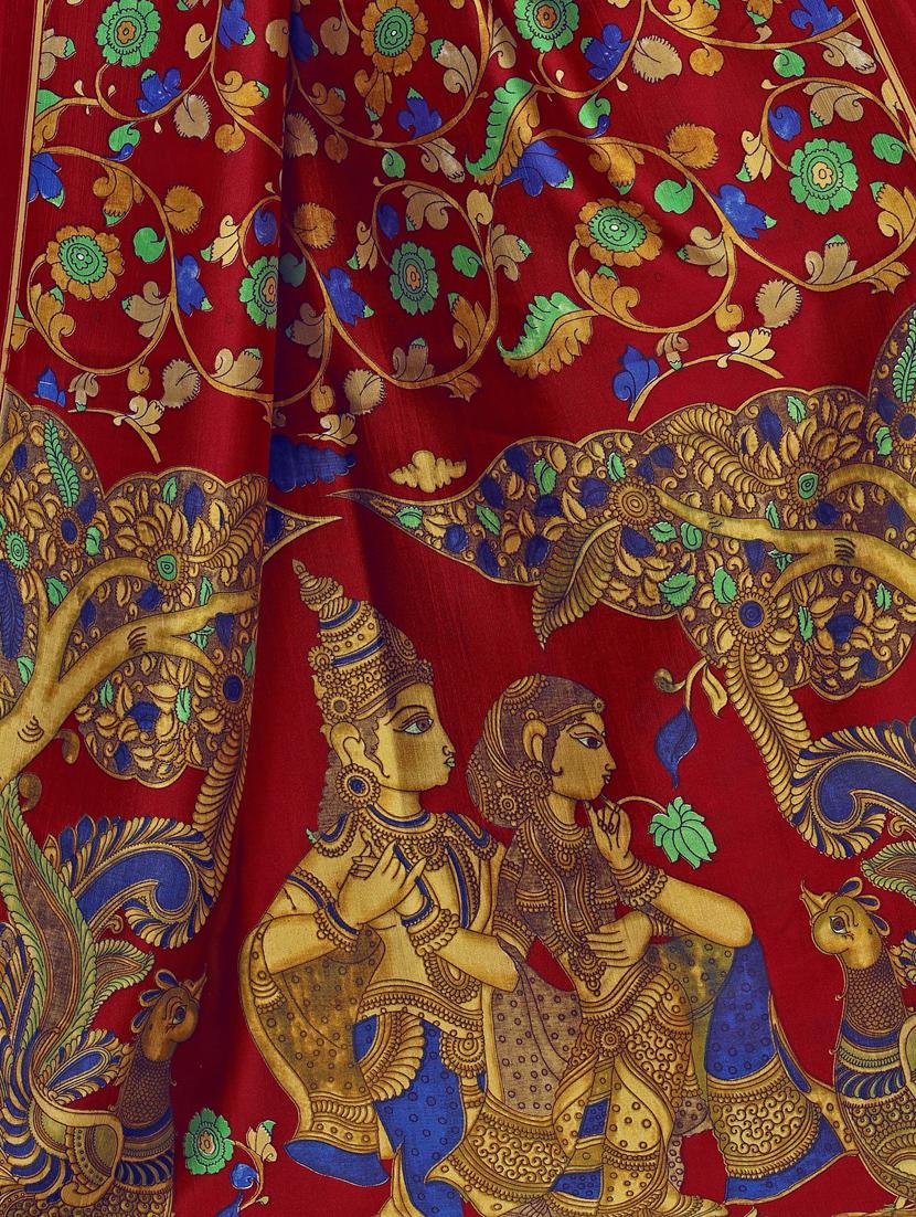 floral printed saree with blouse - 17550770 - Zoom Image - 4