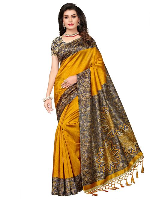 floral printed saree with blouse - 17550787 - Very Small Image - 1