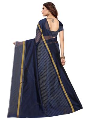 stripe printed saree with blouse - 17550788 - Standard Image - 2
