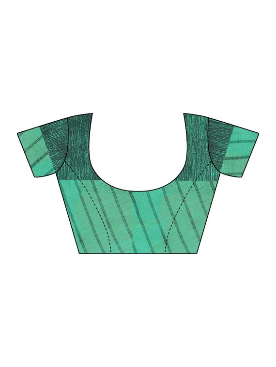 stripe printed saree with blouse - 17550790 - Zoom Image - 3