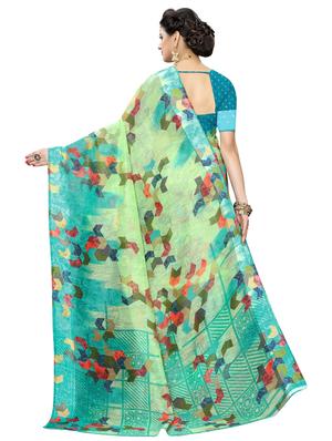 abstract printed saree with blouse - 17550793 - Standard Image - 2