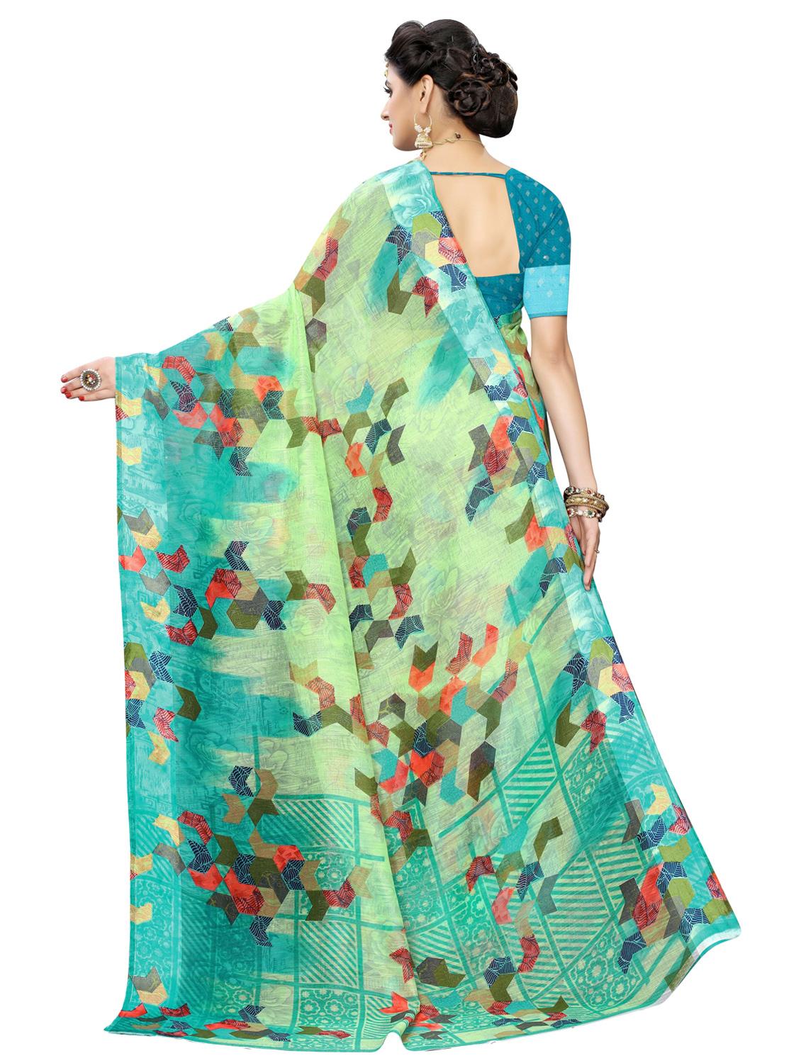 abstract printed saree with blouse - 17550793 - Zoom Image - 2