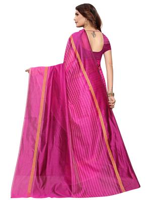 striped fusion saree with blouse - 17550822 - Standard Image - 2