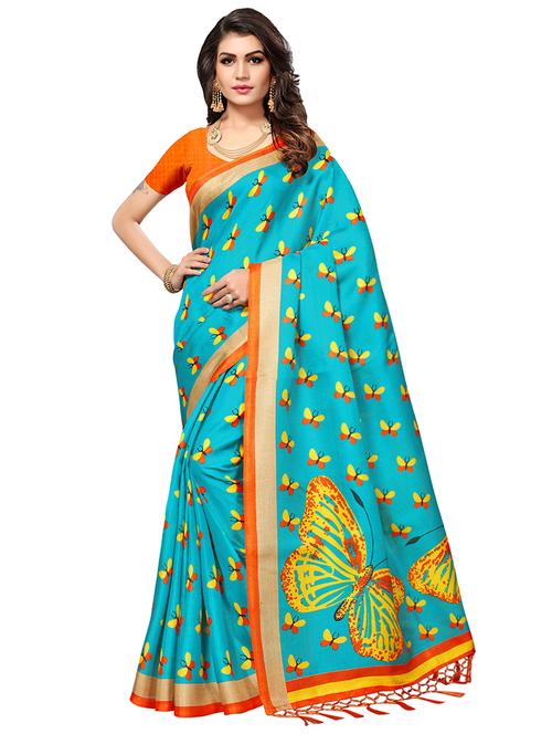 conversational printed saree with blouse - 17550842 - Standard Image - 1