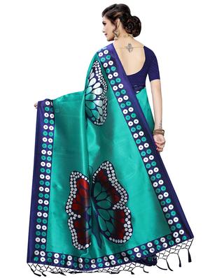 conversational printed saree with blouse - 17550844 - Standard Image - 2