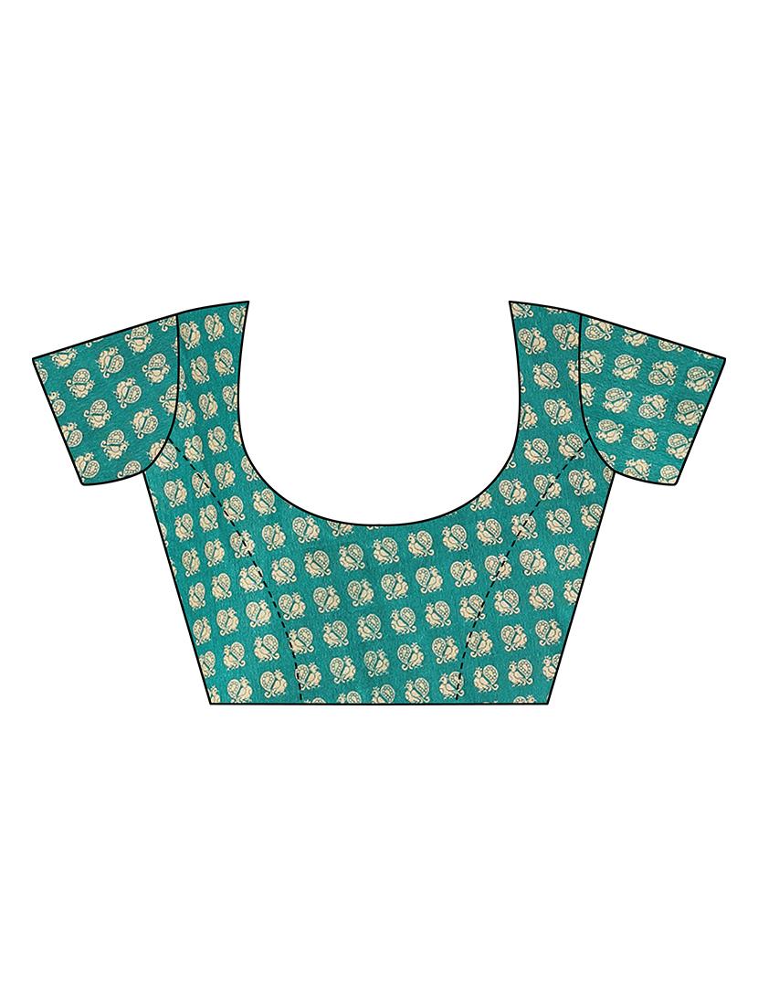 check printed saree with blouse - 17550847 - Zoom Image - 3