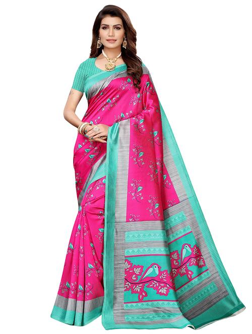conversational printed saree with blouse - 17550851 - Standard Image - 1
