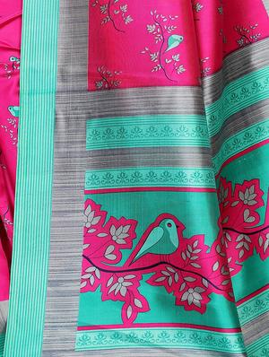 conversational printed saree with blouse - 17550851 - Standard Image - 4