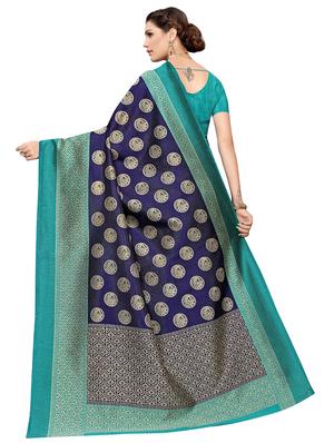 ethnic motif printed saree with blouse - 17550853 - Standard Image - 2