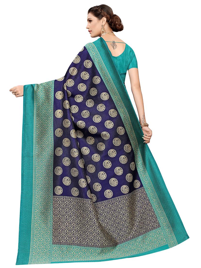 ethnic motif printed saree with blouse - 17550853 - Zoom Image - 2