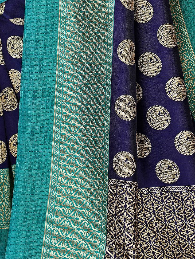 ethnic motif printed saree with blouse - 17550853 - Zoom Image - 4