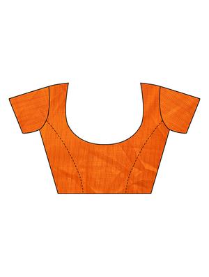 check printed saree with blouse - 17550855 - Standard Image - 3