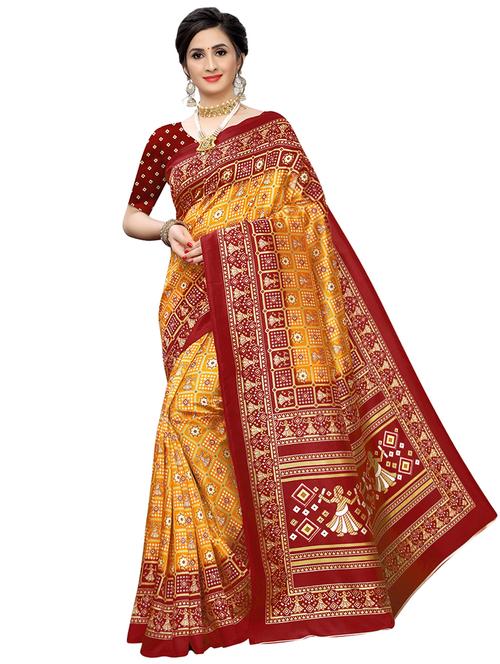 conversational printed saree with blouse - 17550872 - Very Small Image - 1