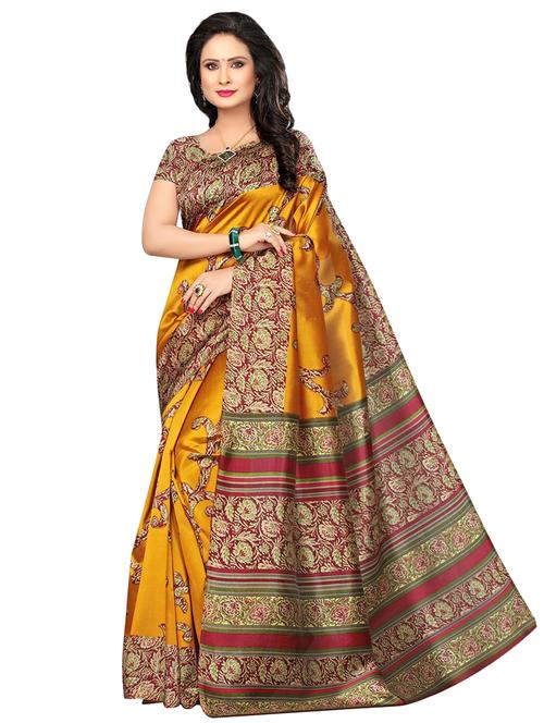 kalamkari printed saree with blouse - 17550892 - Standard Image - 1