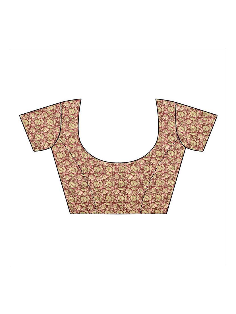 kalamkari printed saree with blouse - 17550892 - Zoom Image - 3