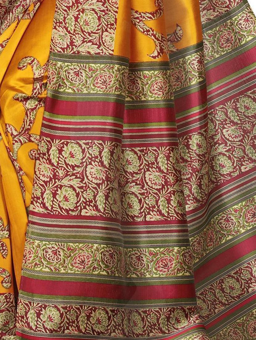 kalamkari printed saree with blouse - 17550892 - Zoom Image - 4
