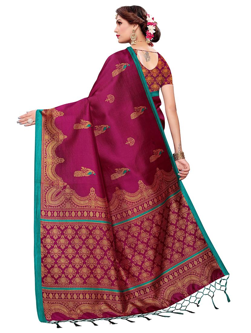 self design printed saree with blouse - 17550893 - Zoom Image - 2