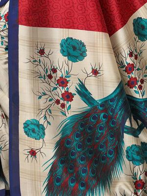 conversational printed saree with blouse - 17550894 - Standard Image - 2