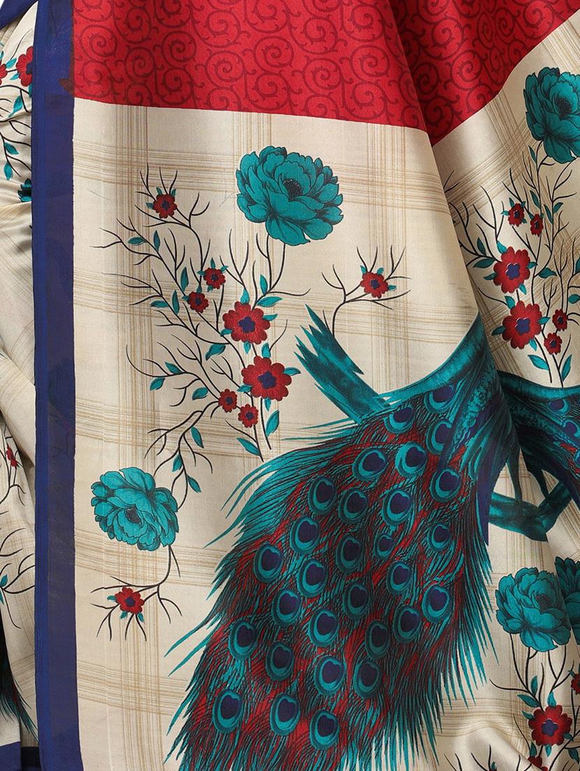 conversational printed saree with blouse - 17550894 - Zoom Image - 2