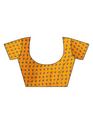 check printed saree with blouse - 17550895 - Standard Image - 3