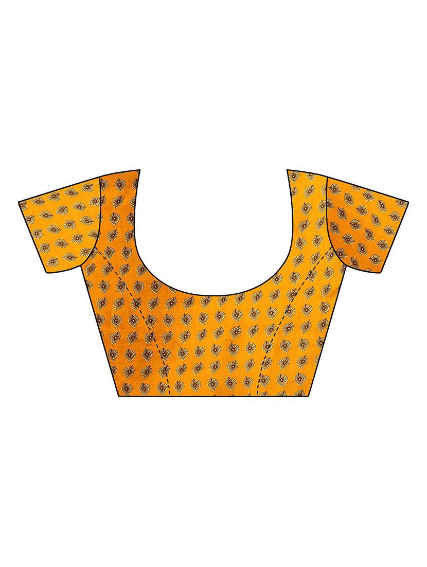 check printed saree with blouse - 17550895 - Zoom Image - 3