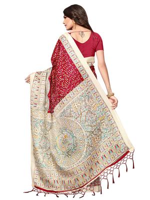 conversational printed saree with blouse - 17550896 - Standard Image - 2