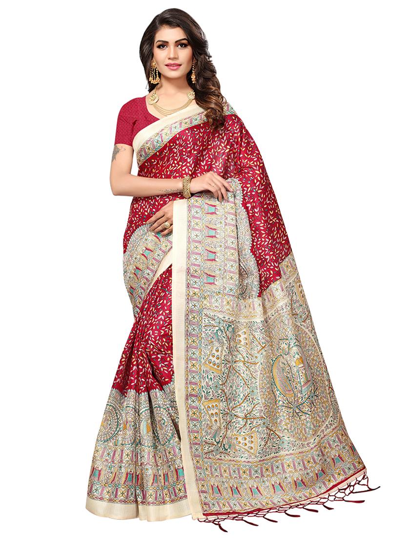 conversational printed saree with blouse - 17550896 - Zoom Image - 1