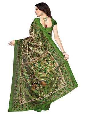 floral printed saree with blouse - 17550901 - Standard Image - 2