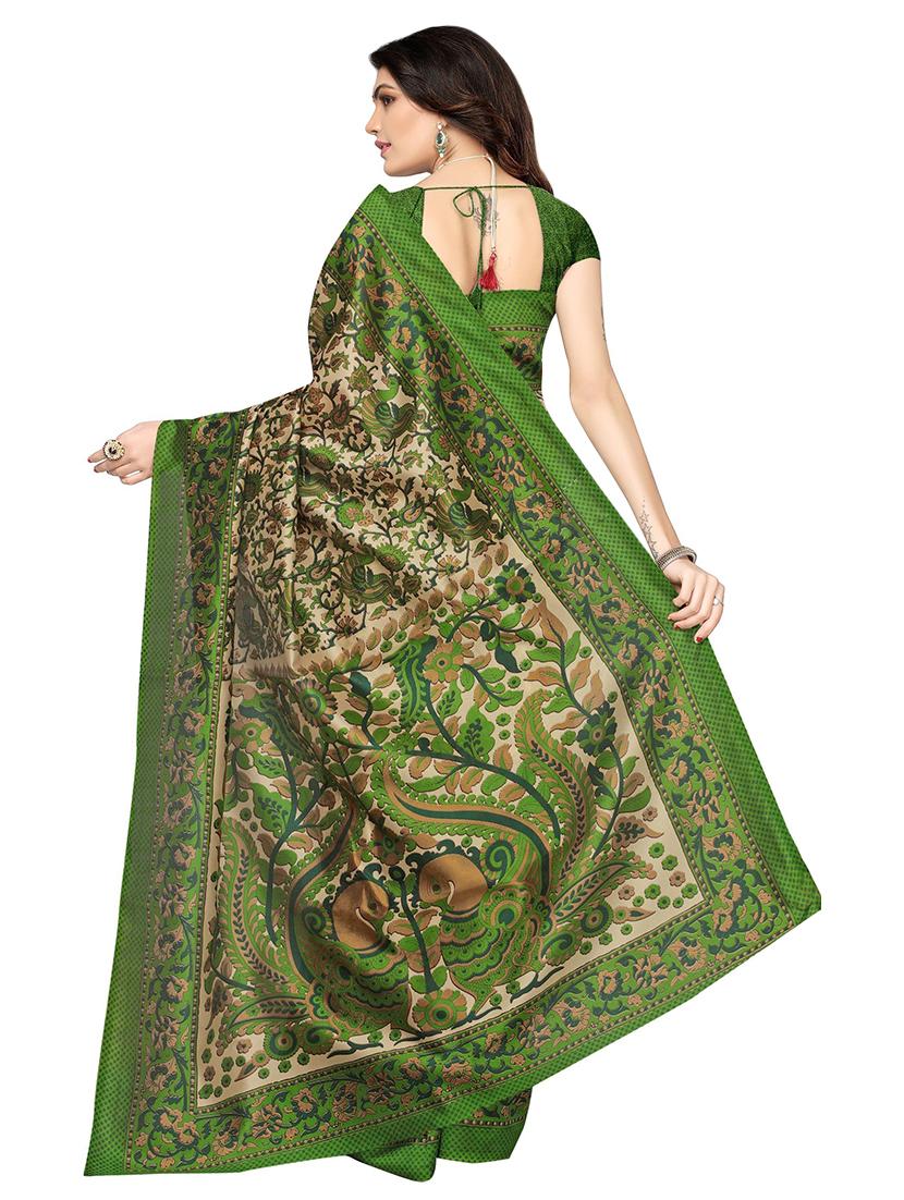 floral printed saree with blouse - 17550901 - Zoom Image - 2