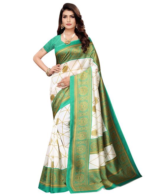 check printed saree with blouse - 17550903 - Standard Image - 1