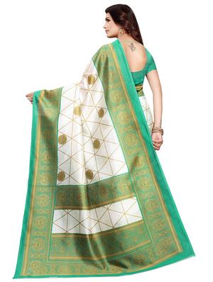 check printed saree with blouse - 17550903 - Standard Image - 2