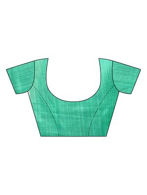 check printed saree with blouse - 17550903 - Standard Image - 3