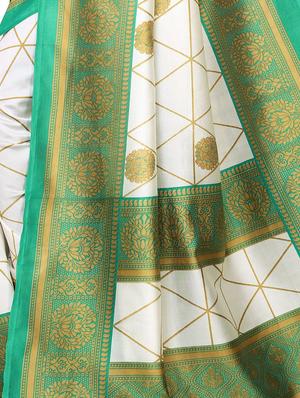 check printed saree with blouse - 17550903 - Standard Image - 4