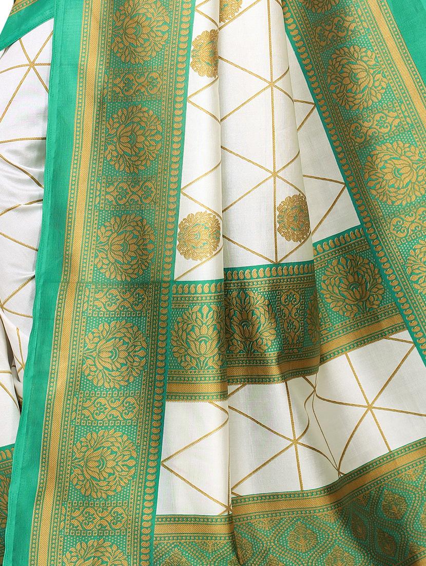check printed saree with blouse - 17550903 - Zoom Image - 4