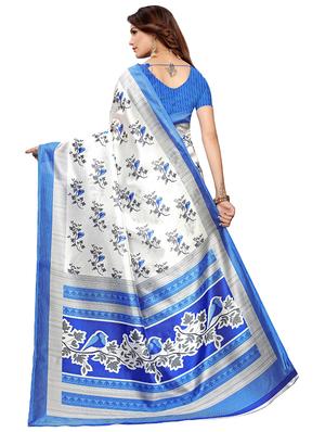 floral printed saree with blouse - 17550904 - Standard Image - 2