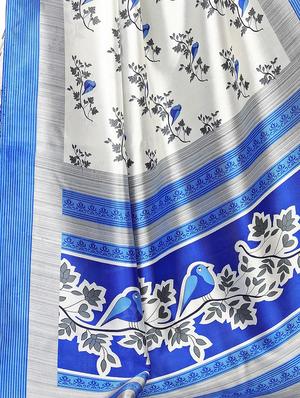 floral printed saree with blouse - 17550904 - Standard Image - 4