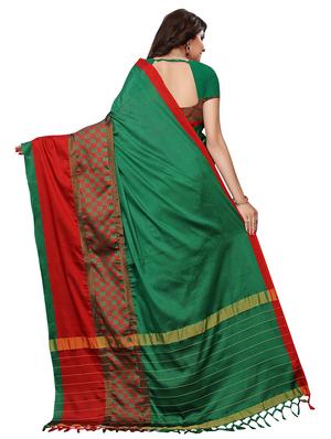 check printed saree with blouse - 17550906 - Standard Image - 2