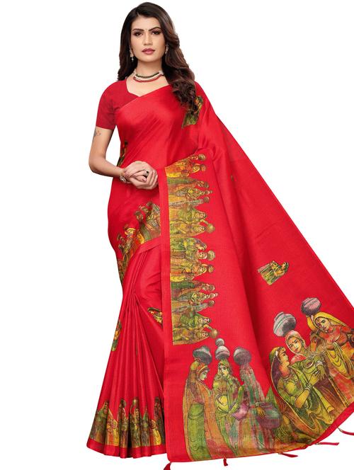 madhubani printed saree with blouse - 17550908 - Standard Image - 1